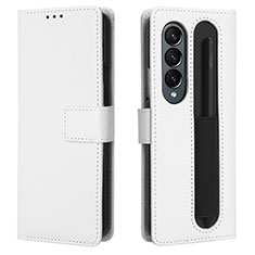 Coque Portefeuille Livre Cuir Etui Clapet BY1 pour Samsung Galaxy Z Fold4 5G Blanc