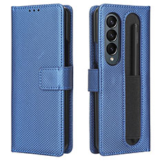 Coque Portefeuille Livre Cuir Etui Clapet BY1 pour Samsung Galaxy Z Fold4 5G Bleu