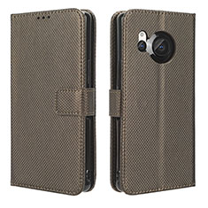 Coque Portefeuille Livre Cuir Etui Clapet BY1 pour Sharp Aquos R8 Marron