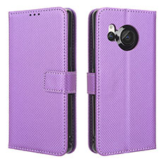 Coque Portefeuille Livre Cuir Etui Clapet BY1 pour Sharp Aquos R8 Violet