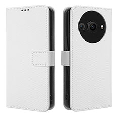 Coque Portefeuille Livre Cuir Etui Clapet BY1 pour Sharp Aquos R8s Pro Blanc