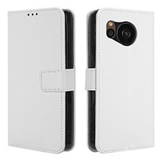 Coque Portefeuille Livre Cuir Etui Clapet BY1 pour Sharp Aquos Sense7 Plus Blanc