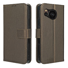 Coque Portefeuille Livre Cuir Etui Clapet BY1 pour Sharp Aquos Sense7 Plus Marron