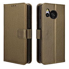 Coque Portefeuille Livre Cuir Etui Clapet BY1 pour Sharp Aquos Sense8 Marron