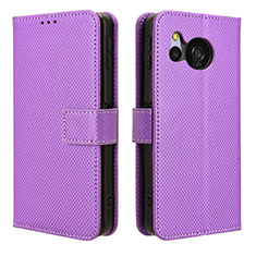 Coque Portefeuille Livre Cuir Etui Clapet BY1 pour Sharp Aquos Sense8 Violet