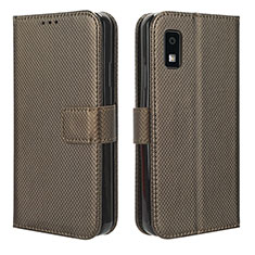 Coque Portefeuille Livre Cuir Etui Clapet BY1 pour Sharp Aquos wish3 Marron