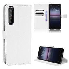 Coque Portefeuille Livre Cuir Etui Clapet BY1 pour Sony Xperia 1 II Blanc