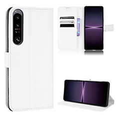 Coque Portefeuille Livre Cuir Etui Clapet BY1 pour Sony Xperia 1 IV Blanc