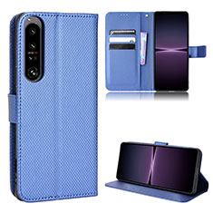 Coque Portefeuille Livre Cuir Etui Clapet BY1 pour Sony Xperia 1 IV SO-51C Bleu