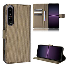 Coque Portefeuille Livre Cuir Etui Clapet BY1 pour Sony Xperia 1 IV SO-51C Marron