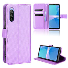 Coque Portefeuille Livre Cuir Etui Clapet BY1 pour Sony Xperia 10 III SO-52B Violet