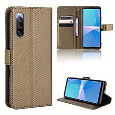 Coque Portefeuille Livre Cuir Etui Clapet BY1 pour Sony Xperia 10 III SOG04 Marron