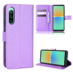 Coque Portefeuille Livre Cuir Etui Clapet BY1 pour Sony Xperia 10 IV Violet