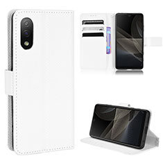 Coque Portefeuille Livre Cuir Etui Clapet BY1 pour Sony Xperia Ace II SO-41B Blanc