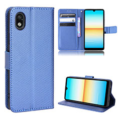 Coque Portefeuille Livre Cuir Etui Clapet BY1 pour Sony Xperia Ace III SO-53C Bleu