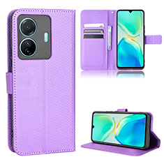 Coque Portefeuille Livre Cuir Etui Clapet BY1 pour Vivo T1 5G Violet