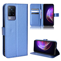 Coque Portefeuille Livre Cuir Etui Clapet BY1 pour Vivo V21 5G Bleu