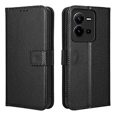 Coque Portefeuille Livre Cuir Etui Clapet BY1 pour Vivo V25 5G Noir