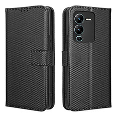 Coque Portefeuille Livre Cuir Etui Clapet BY1 pour Vivo V25 Pro 5G Noir