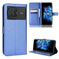 Coque Portefeuille Livre Cuir Etui Clapet BY1 pour Vivo X Note Bleu