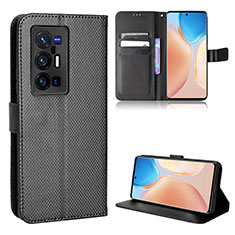 Coque Portefeuille Livre Cuir Etui Clapet BY1 pour Vivo X70 Pro+ Plus 5G Noir