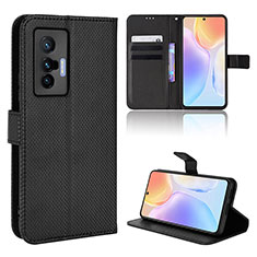 Coque Portefeuille Livre Cuir Etui Clapet BY1 pour Vivo X70t Noir