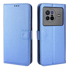 Coque Portefeuille Livre Cuir Etui Clapet BY1 pour Vivo X80 5G Bleu