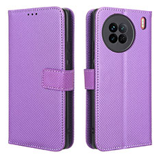 Coque Portefeuille Livre Cuir Etui Clapet BY1 pour Vivo X90 5G Violet