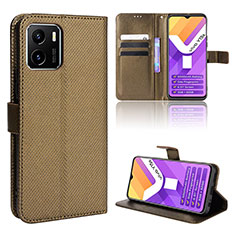 Coque Portefeuille Livre Cuir Etui Clapet BY1 pour Vivo Y01 Marron