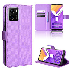 Coque Portefeuille Livre Cuir Etui Clapet BY1 pour Vivo Y01 Violet