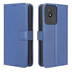 Coque Portefeuille Livre Cuir Etui Clapet BY1 pour Vivo Y02 Bleu