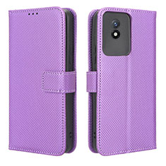 Coque Portefeuille Livre Cuir Etui Clapet BY1 pour Vivo Y02 Violet