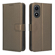 Coque Portefeuille Livre Cuir Etui Clapet BY1 pour Vivo Y02S Marron