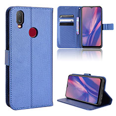 Coque Portefeuille Livre Cuir Etui Clapet BY1 pour Vivo Y11 Bleu