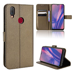 Coque Portefeuille Livre Cuir Etui Clapet BY1 pour Vivo Y11 Marron