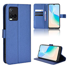 Coque Portefeuille Livre Cuir Etui Clapet BY1 pour Vivo Y21 Bleu