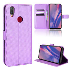 Coque Portefeuille Livre Cuir Etui Clapet BY1 pour Vivo Y3 Violet