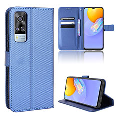 Coque Portefeuille Livre Cuir Etui Clapet BY1 pour Vivo Y31 (2021) Bleu