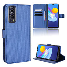 Coque Portefeuille Livre Cuir Etui Clapet BY1 pour Vivo Y72 5G Bleu