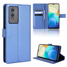 Coque Portefeuille Livre Cuir Etui Clapet BY1 pour Vivo Y74s 5G Bleu