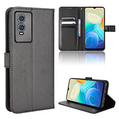 Coque Portefeuille Livre Cuir Etui Clapet BY1 pour Vivo Y74s 5G Noir