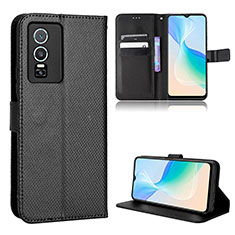 Coque Portefeuille Livre Cuir Etui Clapet BY1 pour Vivo Y76 5G Noir