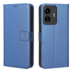 Coque Portefeuille Livre Cuir Etui Clapet BY1 pour Vivo Y77 5G Bleu