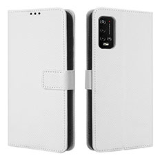 Coque Portefeuille Livre Cuir Etui Clapet BY1 pour Wiko Power U20 Blanc