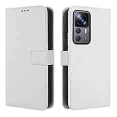 Coque Portefeuille Livre Cuir Etui Clapet BY1 pour Xiaomi Mi 12T 5G Blanc