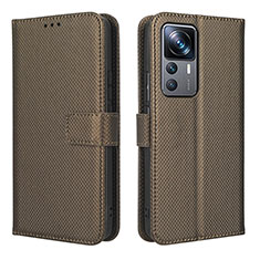 Coque Portefeuille Livre Cuir Etui Clapet BY1 pour Xiaomi Mi 12T 5G Marron