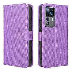 Coque Portefeuille Livre Cuir Etui Clapet BY1 pour Xiaomi Mi 12T 5G Violet