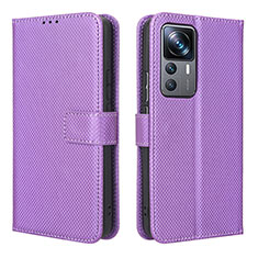 Coque Portefeuille Livre Cuir Etui Clapet BY1 pour Xiaomi Mi 12T Pro 5G Violet