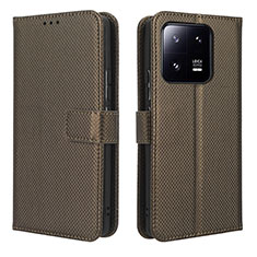 Coque Portefeuille Livre Cuir Etui Clapet BY1 pour Xiaomi Mi 13 5G Marron