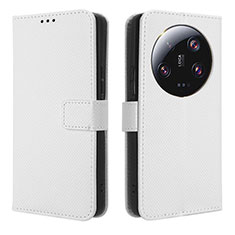 Coque Portefeuille Livre Cuir Etui Clapet BY1 pour Xiaomi Mi 13 Ultra 5G Blanc